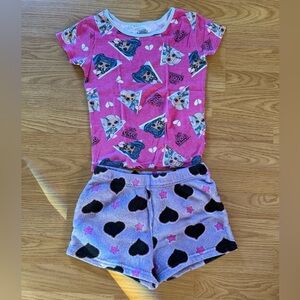 L.O.L. Surprise! Pink and White Pajama Set with Black Hearts